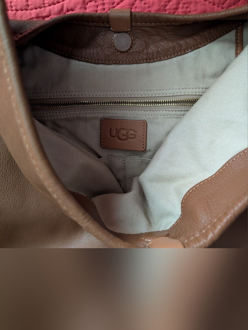 UGG Chocolate Brown Leather Slouch Hobo Bag - Picture 8 of 8